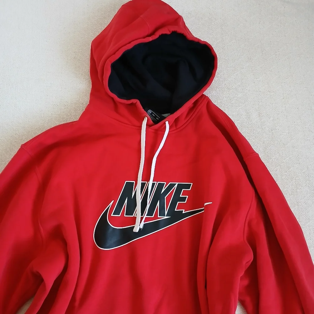 nike ♡ futura logo hoodie pullover mens xxl red black layering retro athleisure
